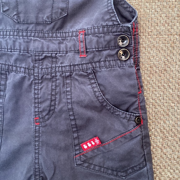 Trois Moutons Charcoal Gray Cotton Overalls 2T - Picture 9 of 12